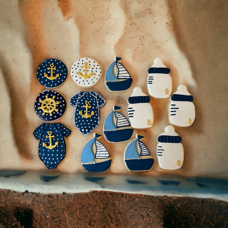 Nautical Baby Shower Cookies